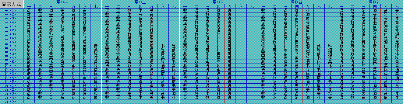 2020-2021学年第二学期总课表