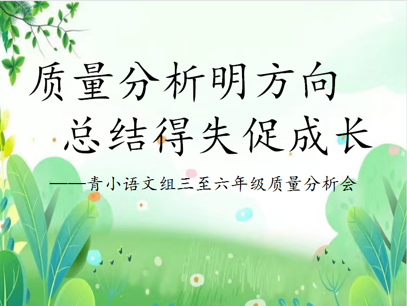 【大爱青秀】质量分析明方向 总结得失促成长  ——青秀城小学三至六年级质量分析会