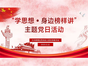 西岗幼儿园党支部开展“学思想•身边榜样讲”主题党日活动