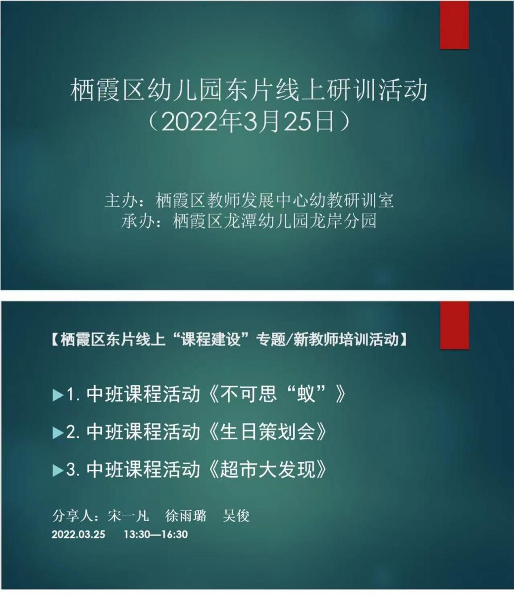 【乐活龙幼】分享课程活动 收获思行合一——记栖霞区幼儿园东片线上研训活动