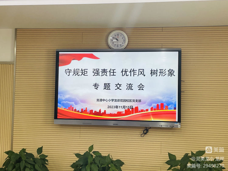 【灵美龙小·党建】守规矩 强责任 优作风 树形象——龙潭中心小学龙岸花园校区党支部专题学习