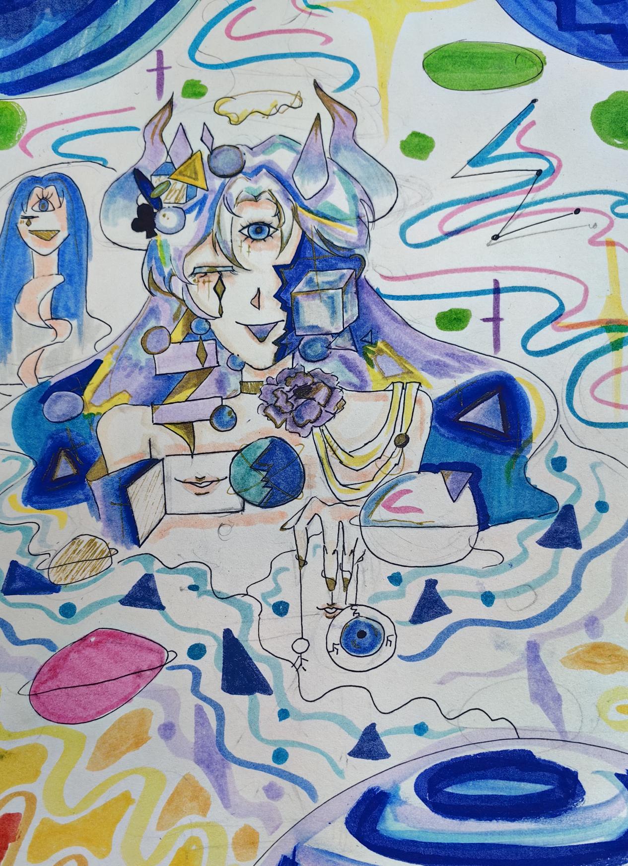 【湖畔·童化课堂】探寻人物装饰画的魅力，像大师一样创作——美术组校本主题研训活动_html_1c0e0e99.jpg