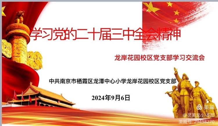 【灵美龙小·党建】贯彻学习党的二十届三中全会精神——龙潭中心小学龙岸花园校区党支部