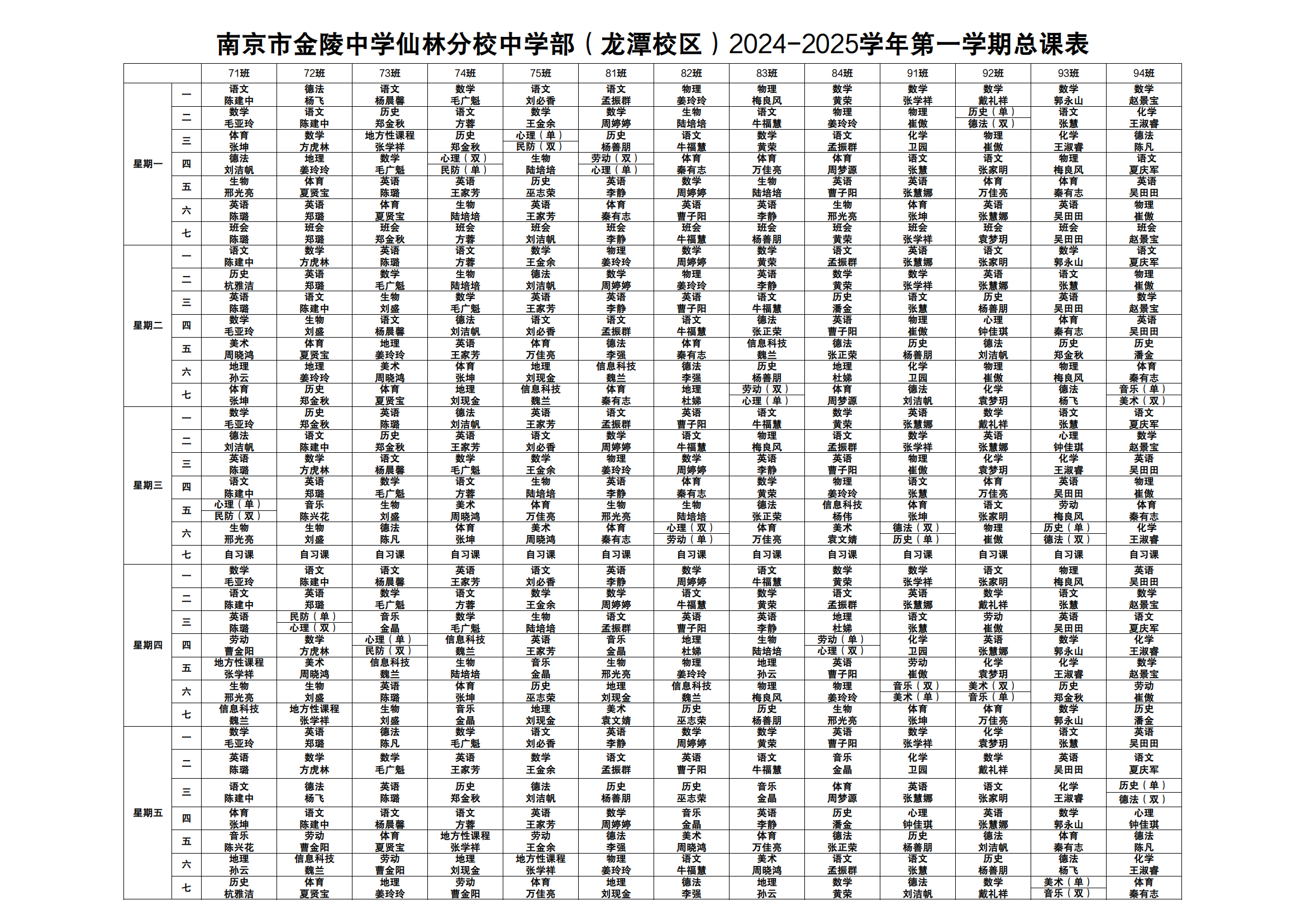 南京市金陵中学仙林分校中学部（龙潭校区）2024-2025学年第一学期总课表9_00.png