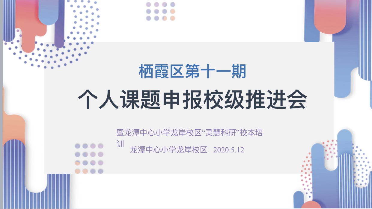 【灵美龙小·龙岸】龙小举行第十一期个人课题校级推进会